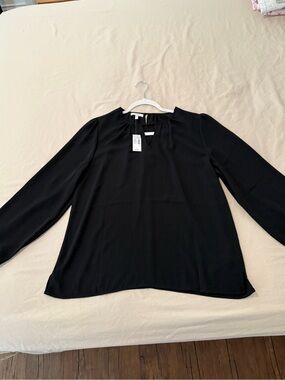 Maurice’s NWT Sheer Black Long-Sleeve Keyhole Blouse